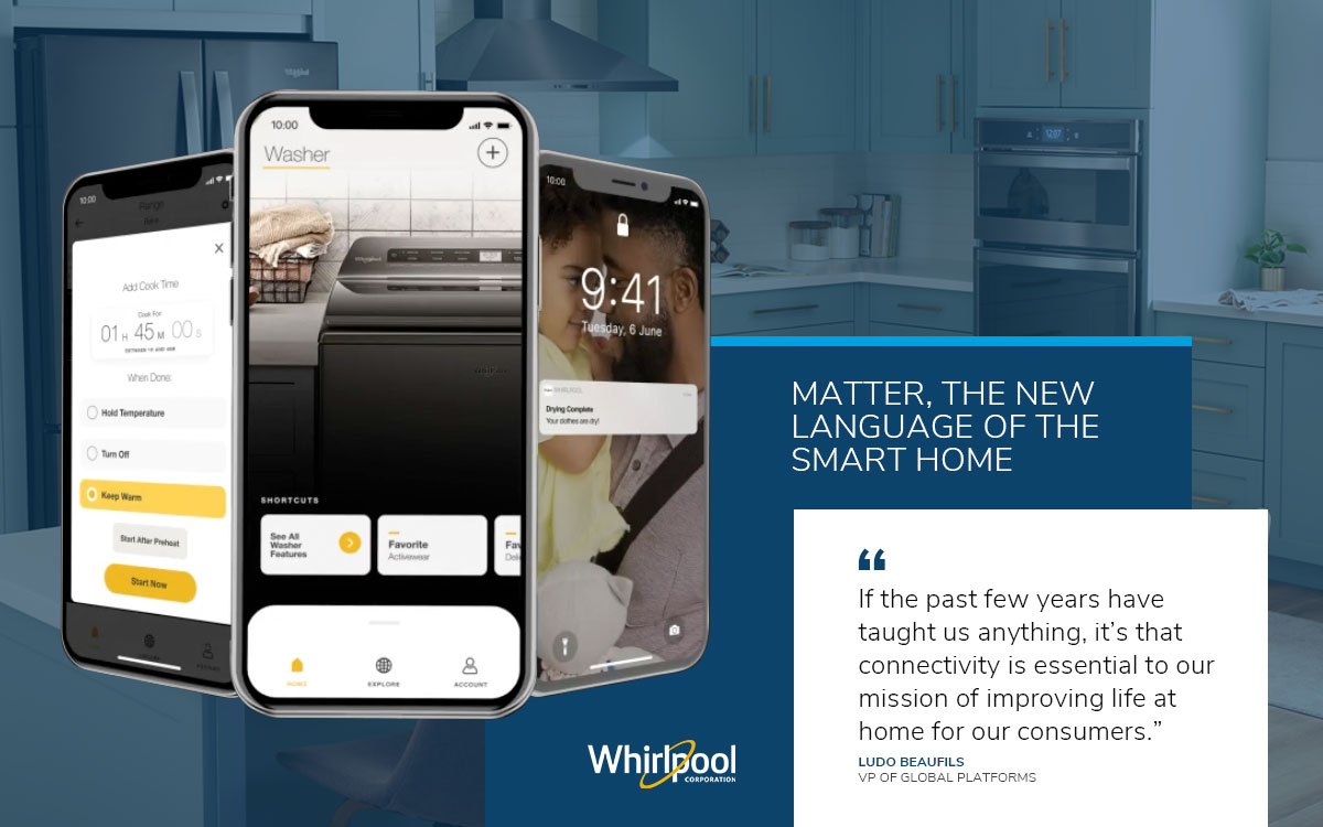 "Matter, the new language of the smart home", with Whirlpool apps and smart appliances
